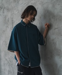shiki tokyo | Oversized Stitch Half Sleeve Shirt / オーバーサイズステッチハーフスリーブシャツ(シャツ/ブラウス)