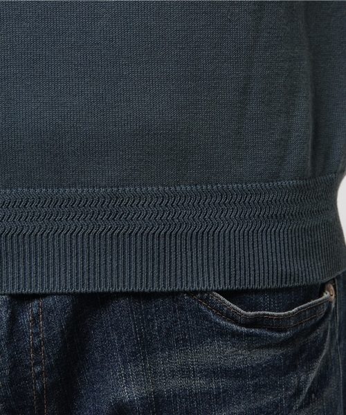 ivory court（アイボリーコート）の「12G ストーンウォッシュニットTシャツ（ニット/セーター・メンズ・グレー/ネイビー・40/38）」の9枚目の写真