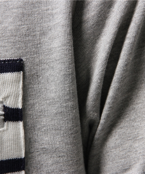 WEGO(ウィゴー)の「WEGO/ ファスナーボーダーポケットTシャツ(Tシャツ/カットソー・メンズ・ホワイト系その他/グレー/ホワイト・LARGE/MEDIUM)」の8枚目の写真