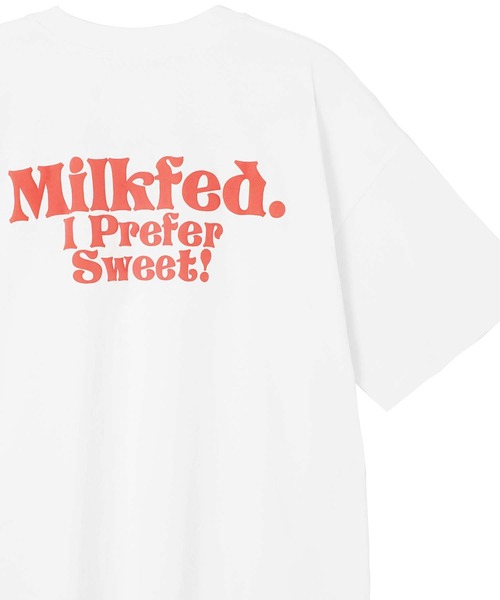 MILKFED.(ミルクフェド)の「I PREFER SWEET MILKFED. S/S TEE(Tシャツ/カットソー・レディース・オフホワイト/ライトブルー/ブラック・ONE SIZE)」の1枚目の写真