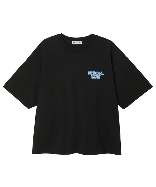 MILKFED.(ミルクフェド)の「I PREFER SWEET MILKFED. S/S TEE(Tシャツ/カットソー・レディース・オフホワイト/ライトブルー/ブラック・ONE SIZE)」の4枚目の写真