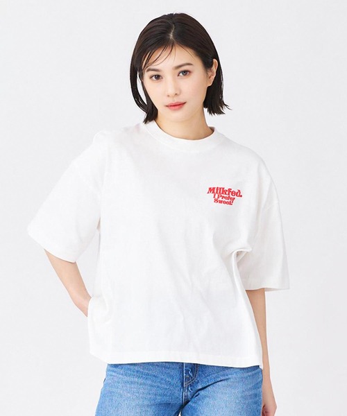 MILKFED.(ミルクフェド)の「I PREFER SWEET MILKFED. S/S TEE(Tシャツ/カットソー・レディース・オフホワイト/ライトブルー/ブラック・ONE SIZE)」の11枚目の写真