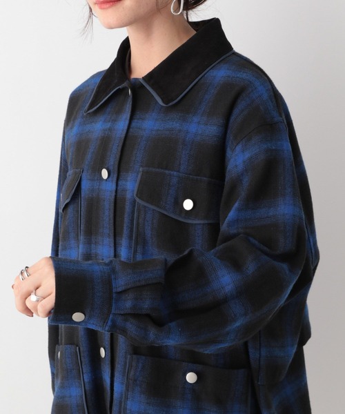 RAGEBLUE(レイジブルー)の「オンブレチェックシャツブルゾン(シャツ/ブラウス・レディース・レッド系/ブルー・FREE)」の21枚目の写真