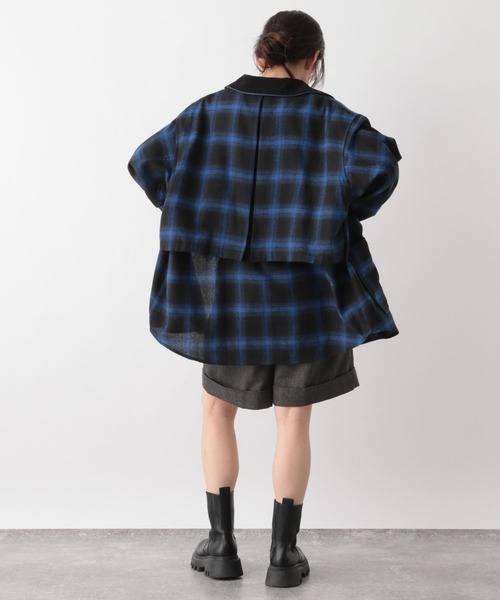 RAGEBLUE(レイジブルー)の「オンブレチェックシャツブルゾン(シャツ/ブラウス・レディース・レッド系/ブルー・FREE)」の11枚目の写真