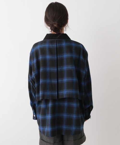 RAGEBLUE(レイジブルー)の「オンブレチェックシャツブルゾン(シャツ/ブラウス・レディース・レッド系/ブルー・FREE)」の19枚目の写真