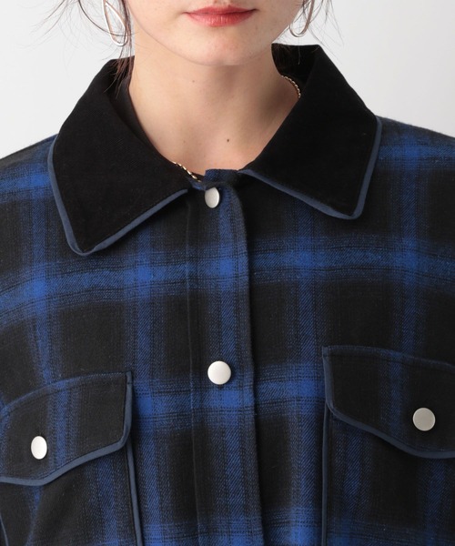 RAGEBLUE(レイジブルー)の「オンブレチェックシャツブルゾン(シャツ/ブラウス・レディース・レッド系/ブルー・FREE)」の20枚目の写真