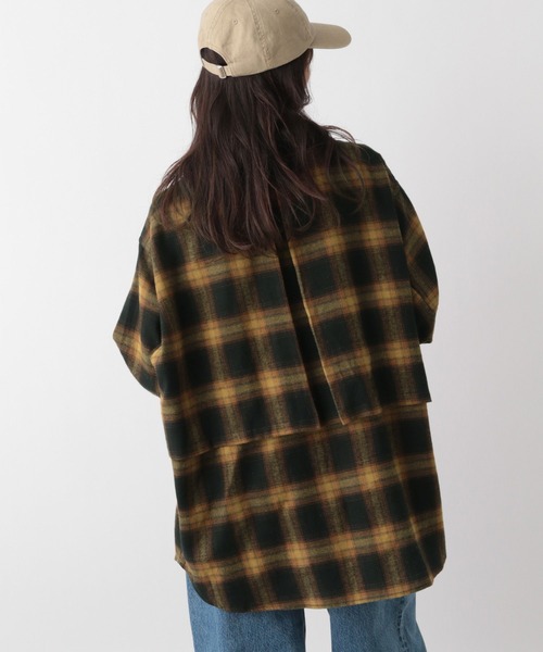 RAGEBLUE(レイジブルー)の「オンブレチェックシャツブルゾン(シャツ/ブラウス・レディース・レッド系/ブルー・FREE)」の13枚目の写真