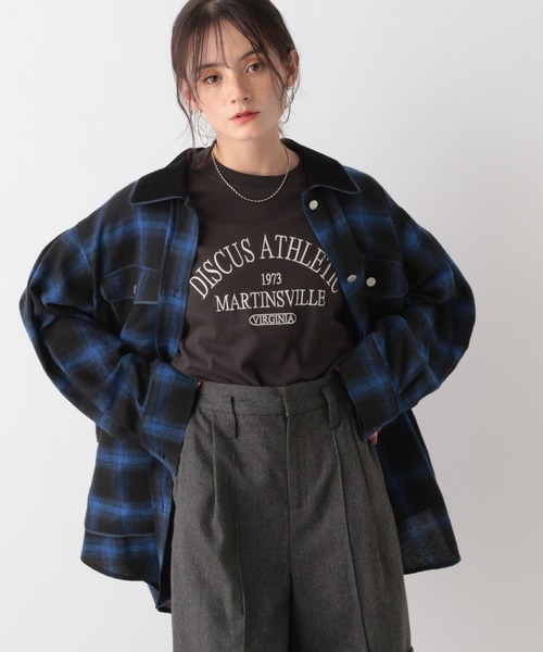 RAGEBLUE(レイジブルー)の「オンブレチェックシャツブルゾン(シャツ/ブラウス・レディース・レッド系/ブルー・FREE)」の14枚目の写真