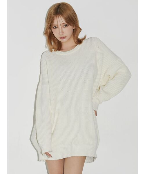 GYDA（ジェイダ）の「ベーシックソフトニットトップス（ニット/セーター・レディース・ライトブルー/ピンク/イエロー/アイボリー・FREE）」の14枚目の写真