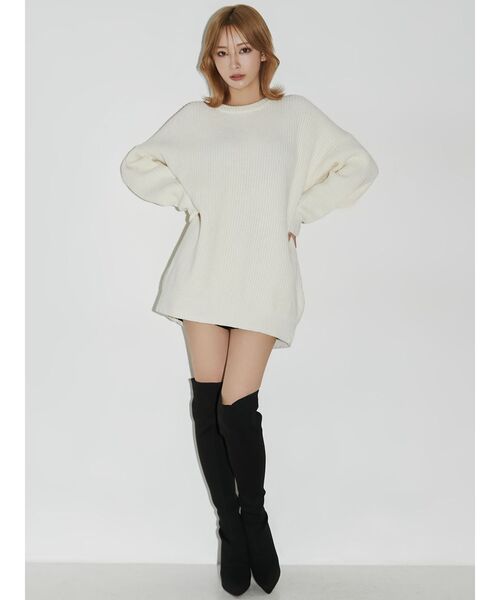 GYDA（ジェイダ）の「ベーシックソフトニットトップス（ニット/セーター・レディース・ライトブルー/ピンク/イエロー/アイボリー・FREE）」の8枚目の写真