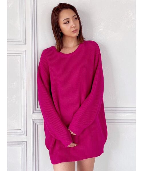 GYDA（ジェイダ）の「ベーシックソフトニットトップス（ニット/セーター・レディース・ライトブルー/ピンク/イエロー/アイボリー・FREE）」の21枚目の写真