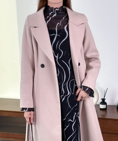 ECLIN(エクラン)の「インナーキャミ付きメロウシーズルメッシュシアーロングワンピース(ワンピース・レディース・ブルー/ブラック/グリーン/モカ・M/L)」の13枚目の写真