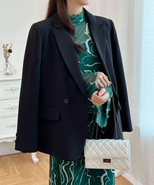 ECLIN(エクラン)の「インナーキャミ付きメロウシーズルメッシュシアーロングワンピース(ワンピース・レディース・ブルー/ブラック/グリーン/モカ・M/L)」の16枚目の写真