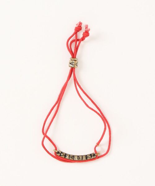 チャイハネ（チャイハネ）の「【チャイハネ】レッディイニシャルミサンガ（ブレスレット・レディース・ブラック/A/K/M/S/R/ゴールド/Y・FREE）」の3枚目の写真