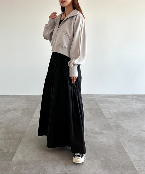 apres jour mignon(アプレジュールミニョン)の「ショート丈トラックジャケット【ZOZOTOWN限定アイテム】(ジャージ・レディース・グレー/ブラック/ブルー・フリー/X-LARGE)」の17枚目の写真
