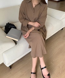 ゆったりシャツワンピース