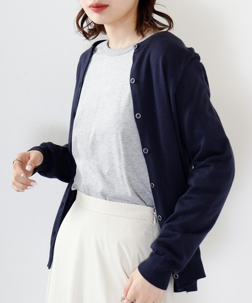 FUNALIVE（ファンアライブ）の「PAGE ONE コットン天竺長袖Ｔシャツ（Tシャツ/カットソー・レディース・オフホワイト/バーガンディー/ブラック/杢グレー/カーキ・L/LL/M）」の15枚目の写真