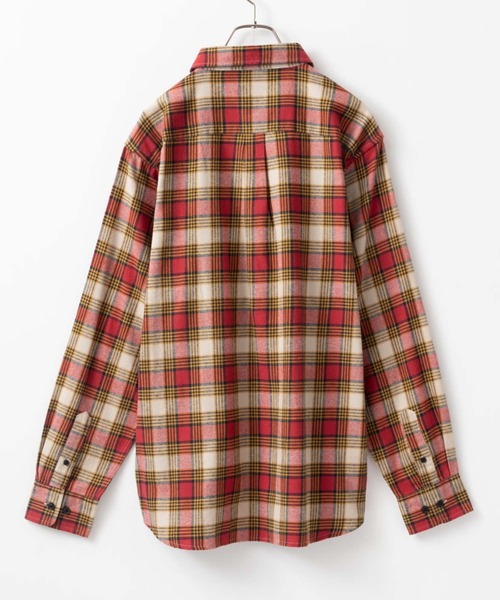 NAVY（ネイビー）の「ネルチェックシャツ（シャツ/ブラウス・メンズ・ネイビー/ブラウン/イエロー/カーキ/ベージュ/ブラック/チャコール/レッド・XL/L/M）」の14枚目の写真