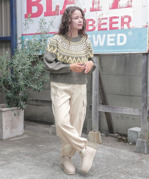 niko and...（ニコアンド）の「オリジナルフェイクムートンミニブーツ（ブーツ・レディース・ブラック/キャメル/その他1・MEDIUM/LARGE）」の12枚目の写真