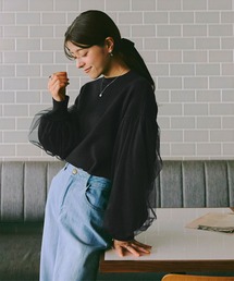 titivate | ﾁｭｰﾙﾃﾞｻﾞｲﾝｽﾘｰﾌﾞﾆｯﾄﾌﾟﾙｵｰﾊﾞｰ(ニット/セーター)