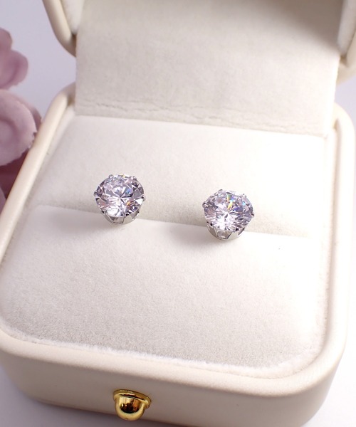 CERCA(チェルカ)の「HaRu*/ハート&キューピッド 最高級ジルコニアピアス(8mm)(ピアス(両耳用)・レディース・A/B・FREE)」の1枚目の写真