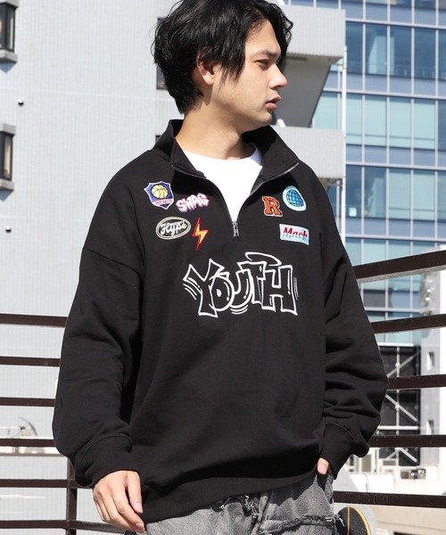 8(eight)(エイト)の「ロゴハーフジップ(スウェット・メンズ・グリーン系その他/ブラック/アッシュグレー/オフホワイト・LARGE/MEDIUM)」の3枚目の写真