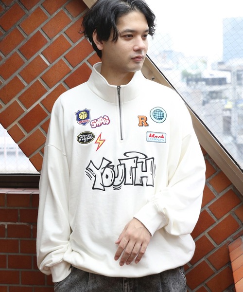 8(eight)(エイト)の「ロゴハーフジップ(スウェット・メンズ・グリーン系その他/ブラック/アッシュグレー/オフホワイト・LARGE/MEDIUM)」の6枚目の写真