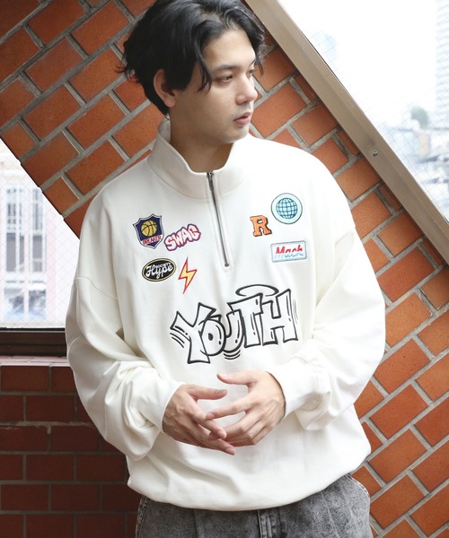 8(eight)(エイト)の「ロゴハーフジップ(スウェット・メンズ・グリーン系その他/ブラック/アッシュグレー/オフホワイト・LARGE/MEDIUM)」の7枚目の写真