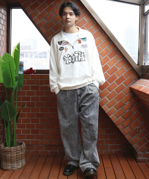 8(eight)(エイト)の「ロゴハーフジップ(スウェット・メンズ・グリーン系その他/ブラック/アッシュグレー/オフホワイト・LARGE/MEDIUM)」の9枚目の写真