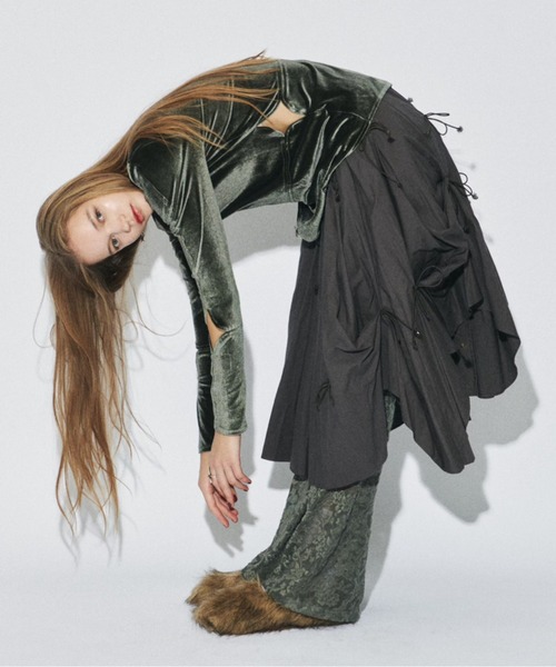 musubore（ムスボレ）の「flower jacquard-lace leggings PT