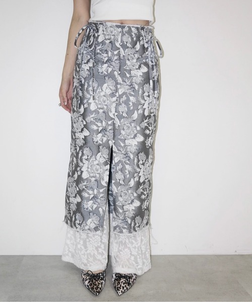 flower jacquard-lace leggings PT / ジャガードレースフレア