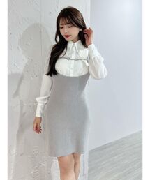 EATME | シャツカラーレイヤードニットワンピース(ワンピース)