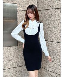 EATME | シャツカラーレイヤードニットワンピース(ワンピース)