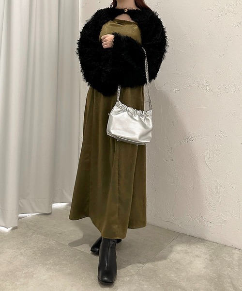 apres jour clair(アプレジュールクレア)の「【apres jour clair】サテンキャミワンピース【ZOZOTOWN限定アイテム】(ドレス・レディース・カーキ/グレー/ライトベージュ・フリー/X-LARGE)」の5枚目の写真