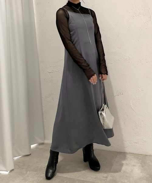 apres jour clair(アプレジュールクレア)の「【apres jour clair】サテンキャミワンピース【ZOZOTOWN限定アイテム】(ドレス・レディース・カーキ/グレー/ライトベージュ・フリー/X-LARGE)」の11枚目の写真