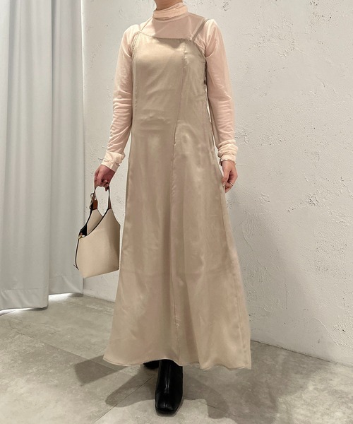 apres jour clair(アプレジュールクレア)の「【apres jour clair】サテンキャミワンピース【ZOZOTOWN限定アイテム】(ドレス・レディース・カーキ/グレー/ライトベージュ・フリー/X-LARGE)」の13枚目の写真