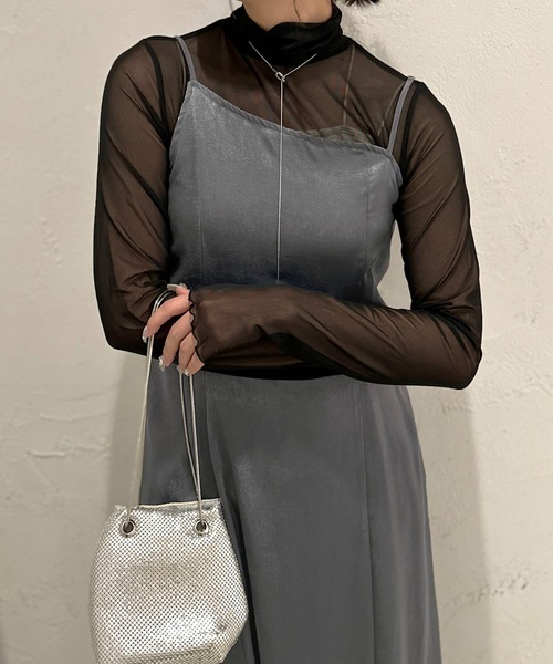 apres jour clair(アプレジュールクレア)の「【apres jour clair】サテンキャミワンピース【ZOZOTOWN限定アイテム】(ドレス・レディース・カーキ/グレー/ライトベージュ・フリー/X-LARGE)」の21枚目の写真
