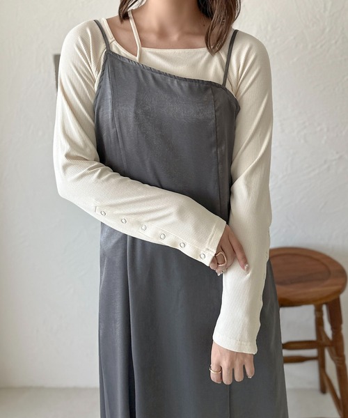 apres jour clair(アプレジュールクレア)の「【apres jour clair】サテンキャミワンピース【ZOZOTOWN限定アイテム】(ドレス・レディース・カーキ/グレー/ライトベージュ・フリー/X-LARGE)」の19枚目の写真