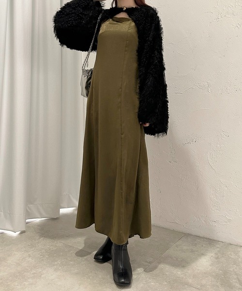 apres jour clair(アプレジュールクレア)の「【apres jour clair】サテンキャミワンピース【ZOZOTOWN限定アイテム】(ドレス・レディース・カーキ/グレー/ライトベージュ・フリー/X-LARGE)」の17枚目の写真