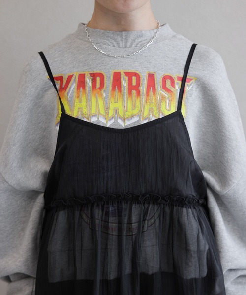 RAGEBLUE(レイジブルー)の「チュールシアーキャミワンピース(ワンピース・レディース・ブラック/ホワイト・FREE)」の13枚目の写真