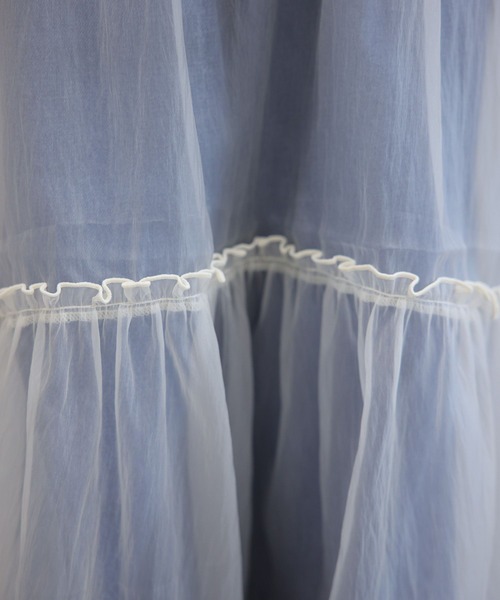 RAGEBLUE(レイジブルー)の「チュールシアーキャミワンピース(ワンピース・レディース・ブラック/ホワイト・FREE)」の17枚目の写真