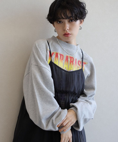 RAGEBLUE(レイジブルー)の「チュールシアーキャミワンピース(ワンピース・レディース・ブラック/ホワイト・FREE)」の8枚目の写真