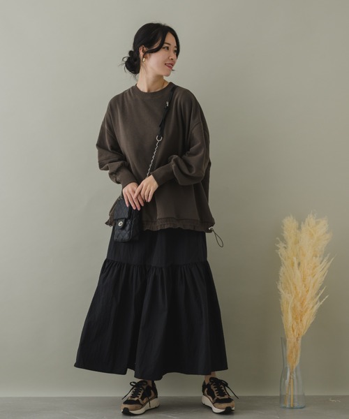 KATHARINE ROSS(キャサリンロス)の「【KATHARINE ROSS】スウェットドッキングドロストワンピース(ワンピース・レディース・チャコールグレー/モカ・MEDIUM)」の8枚目の写真