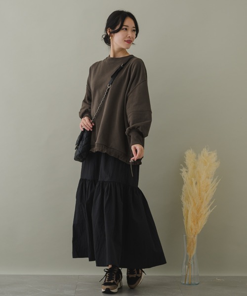 KATHARINE ROSS(キャサリンロス)の「【KATHARINE ROSS】スウェットドッキングドロストワンピース(ワンピース・レディース・チャコールグレー/モカ・MEDIUM)」の17枚目の写真