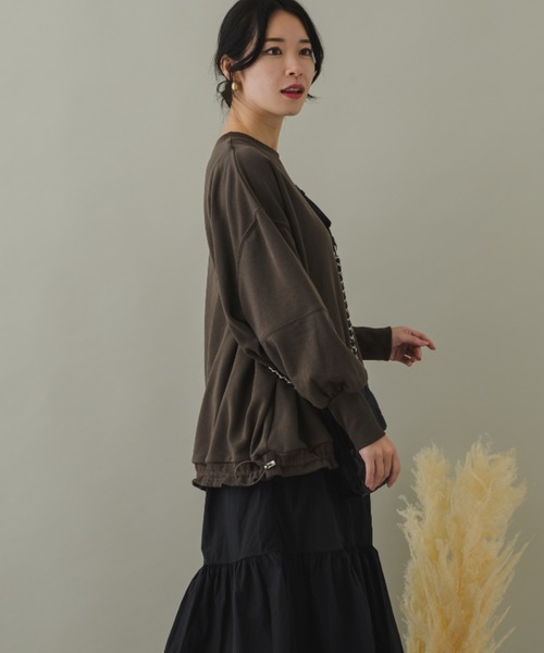 KATHARINE ROSS(キャサリンロス)の「【KATHARINE ROSS】スウェットドッキングドロストワンピース(ワンピース・レディース・チャコールグレー/モカ・MEDIUM)」の6枚目の写真