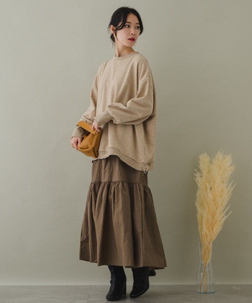 KATHARINE ROSS(キャサリンロス)の「【KATHARINE ROSS】スウェットドッキングドロストワンピース(ワンピース・レディース・チャコールグレー/モカ・MEDIUM)」の12枚目の写真