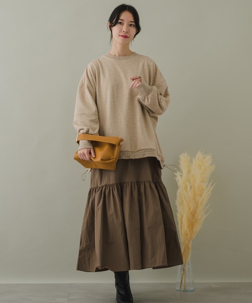 KATHARINE ROSS(キャサリンロス)の「【KATHARINE ROSS】スウェットドッキングドロストワンピース(ワンピース・レディース・チャコールグレー/モカ・MEDIUM)」の9枚目の写真