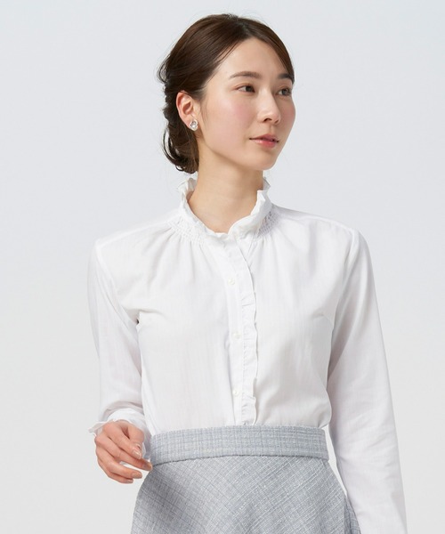 TOKYO SHIRTS(トウキョウシャツ)の「長袖ビジネスワイシャツ(シャツ/ブラウス・レディース・ホワイト・L/LL/M/S)」の1枚目の写真