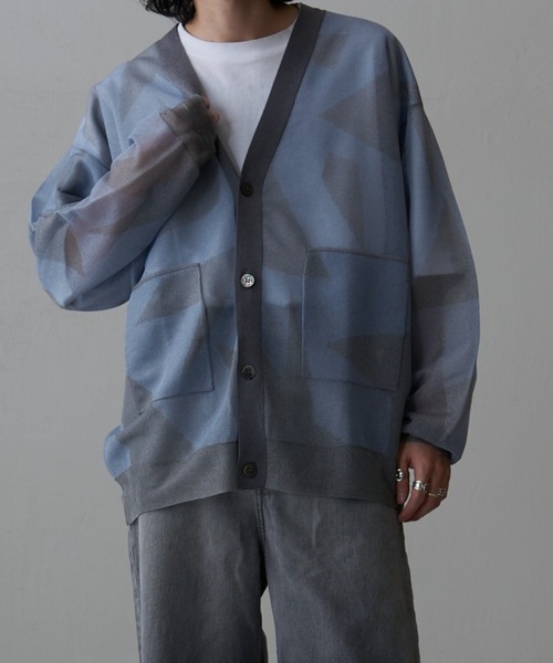 Lui's ジオメトリック柄ジャガードカーディガン Lui's（ルイス）の