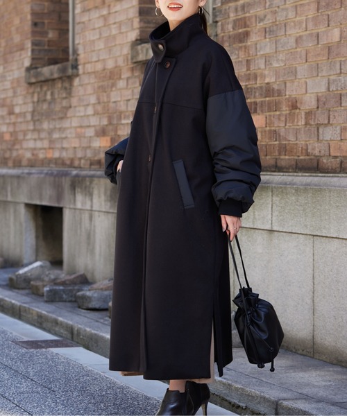 Chez toi（シェトワ）の「袖ファイバーダウンスタンドネックコート（その他アウター・レディース・アイボリー/カーキ/ブラック・FREE）」の4枚目の写真